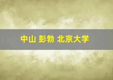 中山 彭勃 北京大学